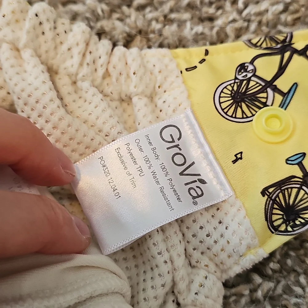 Grovia Yellow Bicycle Print Kids Hybrid Diaper